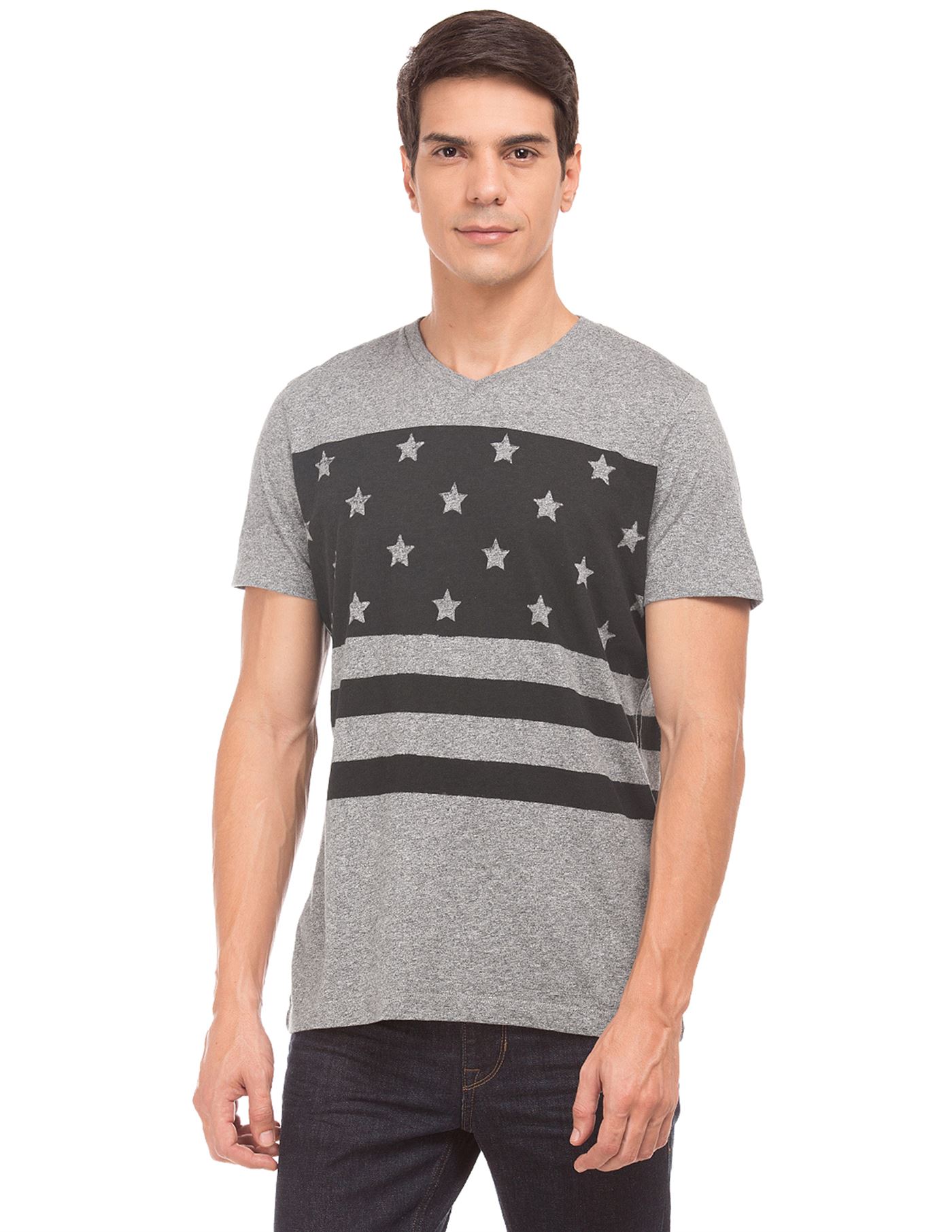 U.S.Polo Assn. Men Casual Wear Grey T-Shirt